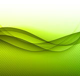 Colorful green lines vector background