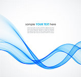 Abstract colorful blue vector waved background