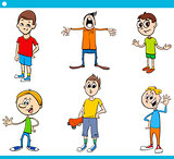 boys children characters cartoon set