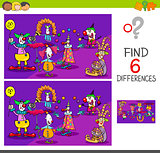 differences game with clown characters