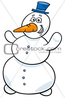 happy snowman character cartoon illustration