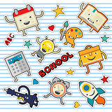 Education and school cute stickers and patches