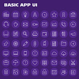Big Basic App UI, UX and Office linear icon set