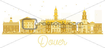 Dover USA City skyline golden silhouette.