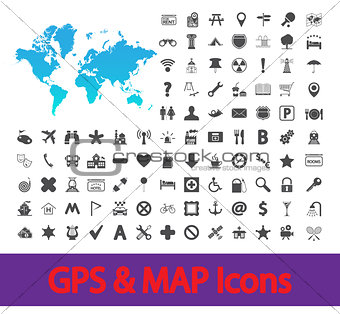 Navigation map icons.