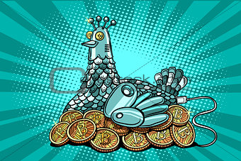 The hen incubates electronic money bitcoin