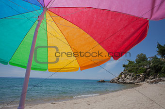 Colorful Umbrella Beach Sea