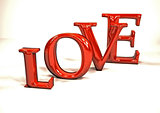 Dimensional inscription of LOVE. 3D illustration.