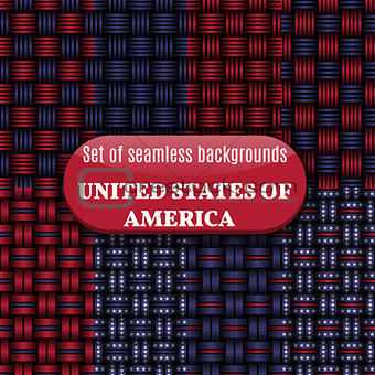 Set of American seamless background, vector illustration.