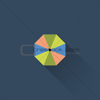 Simple Sea Umbrella Icon, Vector