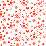 Tiny red color floral seamless simple vector pattern.