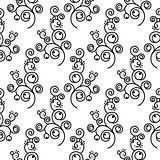 Floral swirls seamless simple vector pattern.