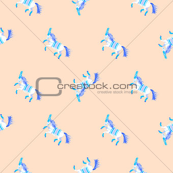 Horse performance silhouette simple seamless vector pattern.