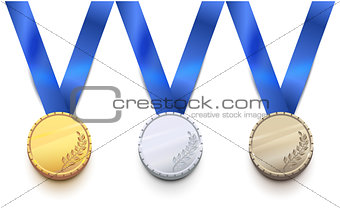 Gold, silver and bronze medal for winter sport game