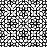 Seamless arabic geometric ornament in black and white