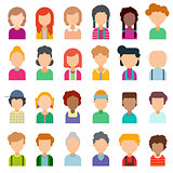 Colorful set of avatars in flat design
