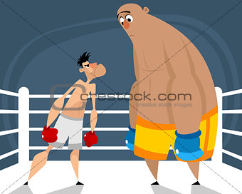Two boxers in the ring