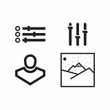 Set of simple black icons