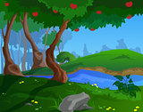Cartoon summer background for a game art