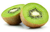 Half of kiwi fruit isolated on white