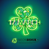 St Patrick 17 March Neon Signs