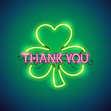 Thank You with Clover Neon Sign