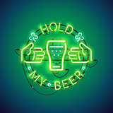 Hold My Beer Neon Sign Green