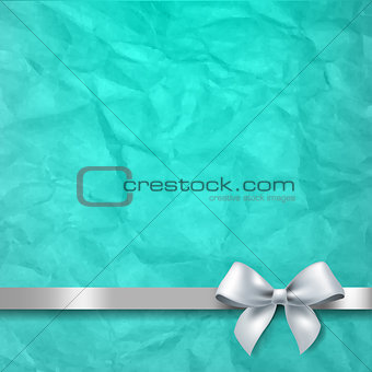 Mint Paper Texture Background With White Bow