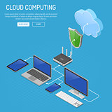 Cloud Computing Technology Isometric