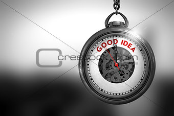 Watch with Good Idea Text on the Face. 3D Illustration.