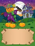 Small parchment and Halloween scarecrow
