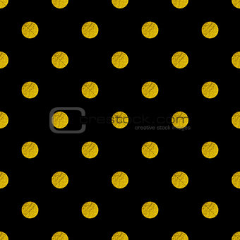 Pattern with golden glitter circles