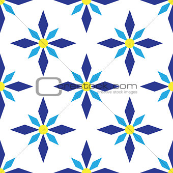 Art abstract geometric blue seamless pattern