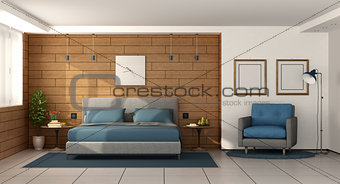 Modern master bedroom with double bed