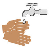 Wash your hands. Icon on white background