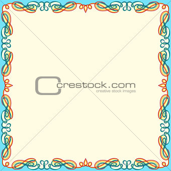 Greeting card with color swirl frame