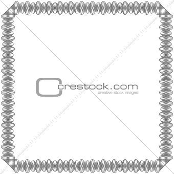Black frame with swirl interlaced lines