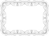 Greeting card with swirl floral frame
