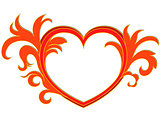 Valentine picture with heart and leaves