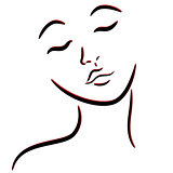 Abstract female face with closed eyes