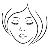 Woman face with closed eyes