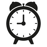 Black clock on white illustration isolated vector