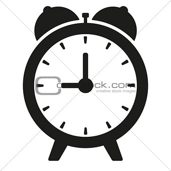 Black clock on white illustration isolated vector