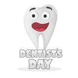 International Dentist Day Card. Happy Tooth smiling Human health
