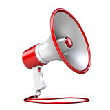 Red and white megaphone 3D