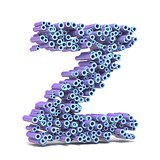 Purple blue font made of tubes LETTER Z 3D