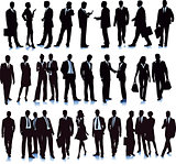 Group with diverse business people, illustration