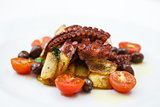 Grilled octopus with vegetables