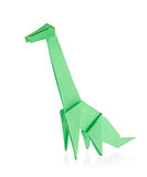 Green dinosaur Brachiosaurus of origami
