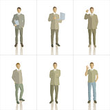 Vector silhouettes of business people color
